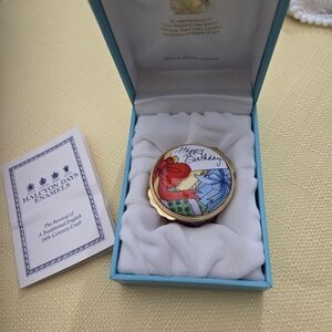 Tiffany & Co. Halcyon Days Happy Birthday Pill Box With Velvet Box